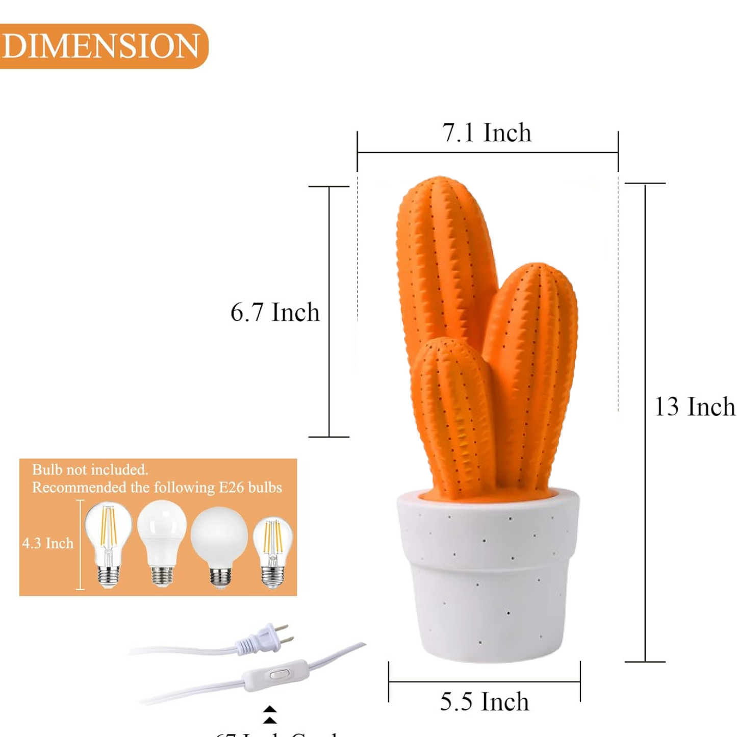 decorative cactus table lamp