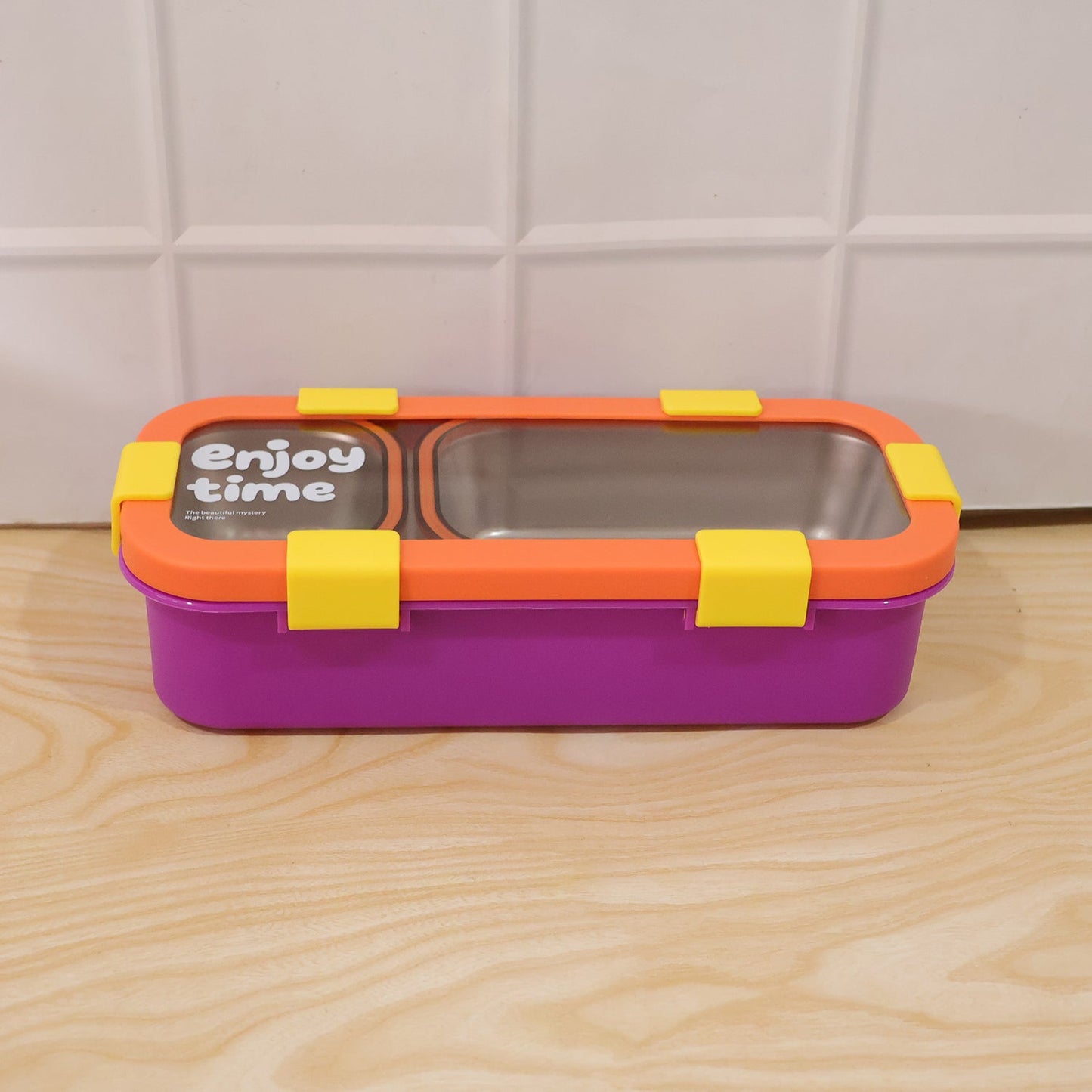 stainless lunch box with cutlery
