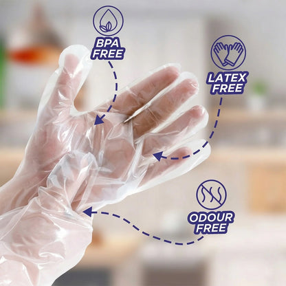 Disposable Plastic Gloves (100 Pc, Large)