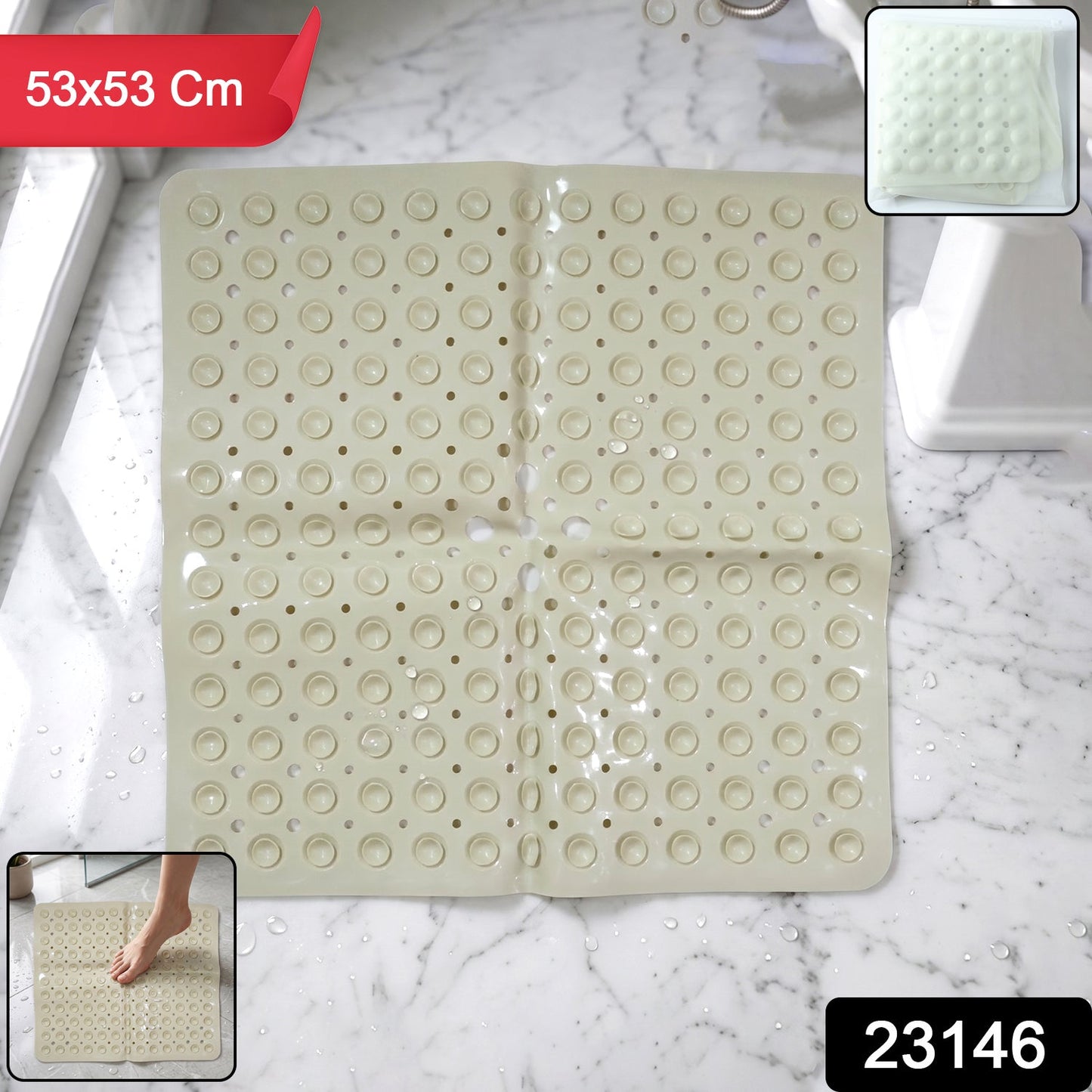 bathroom safety mat with anti skid suction base