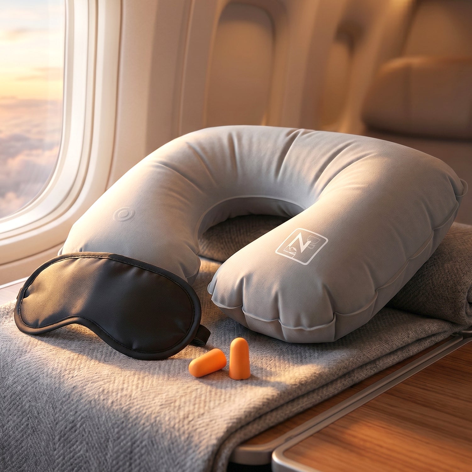 soft memory foam travel pillow comfort set