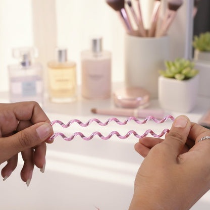 Soft Stretchable Telephone Wire Style Hair Bands Set (1 Pc, Mix Color)